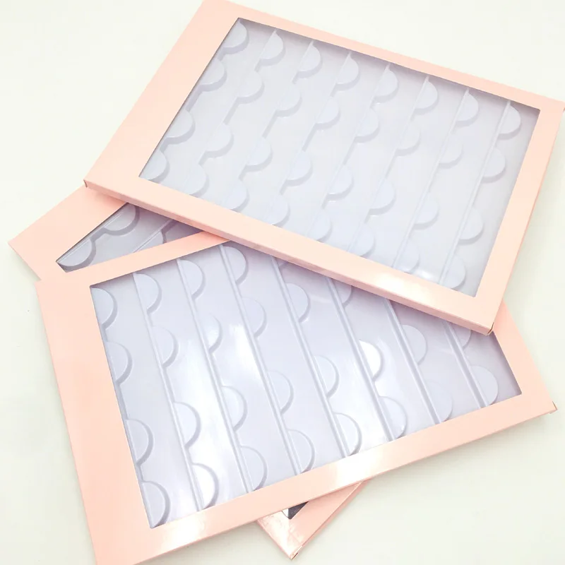 

NEW 16pair /set pink color Eyelash Empty Box Square Blank Lashes Box False Eyelashes Packaging 3D Mink Lashes Cosmetic Packaging