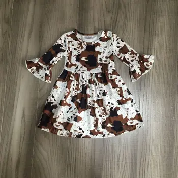 

girlymax baby girls fall dress girl tie dye dress kids milk cow print dress wholesale