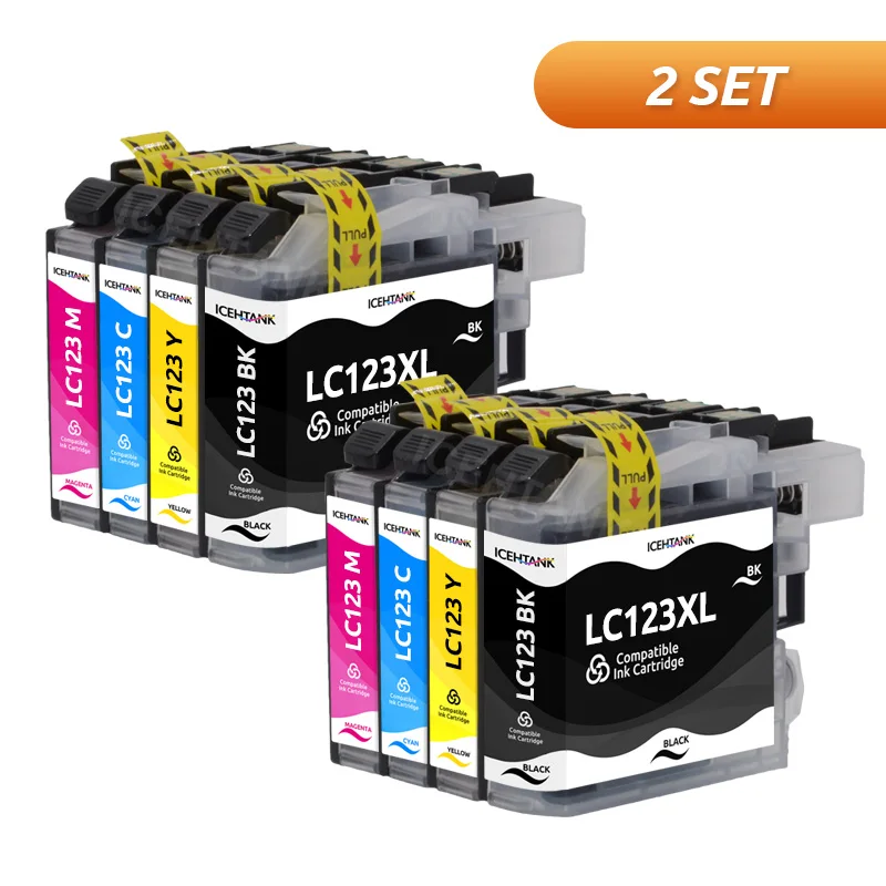 replacement ink cartridges Icehtank For Brother LC123 Ink Cartridge Compatible For MFC-J4510DW MFC-J4610DW Printer Ink Cartridge LC121 MFC-J4410DW replacement toner cartridge Ink Cartridges