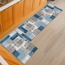 Последняя в виде геометрических фигур Нескользящие ковры для дверь кухни, ванной коврик длинный стол Обеденная пол ковер