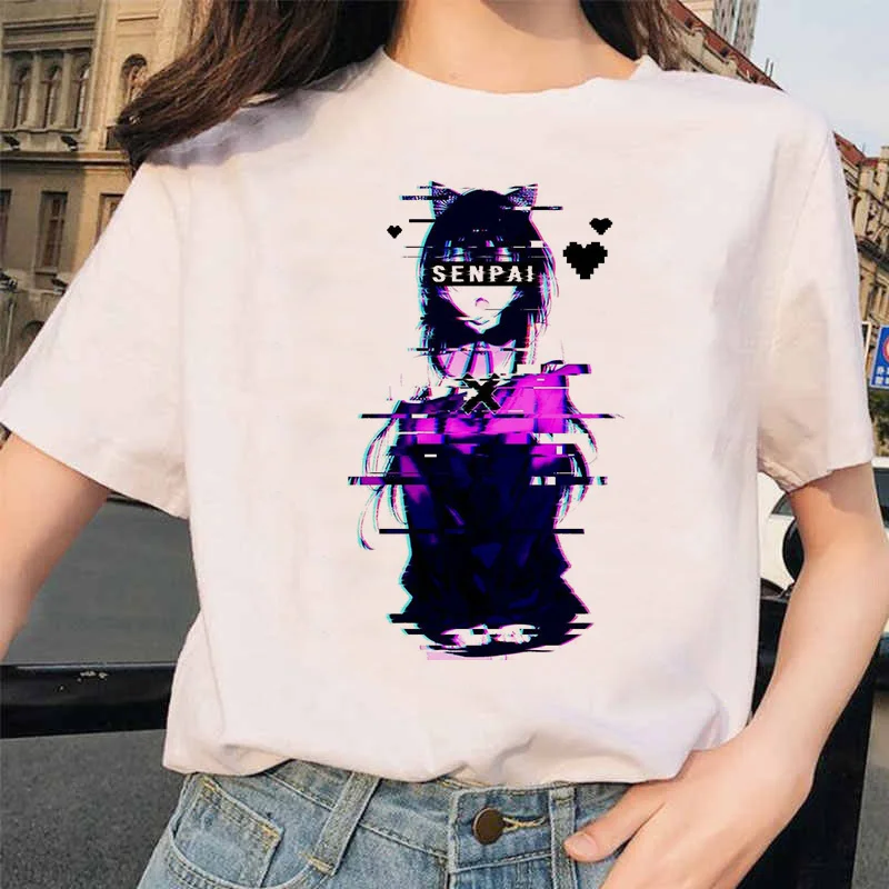 Японский аниме Ahegao футболка Женская Harajuku Boku No Hero Academy футболка Senpai смешная футболка Himiko Toga футболки женские
