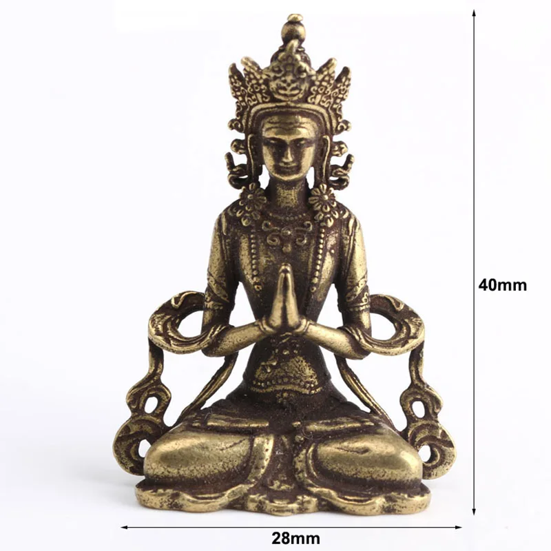 Estátua De Buda Cobre Sólido Ornamento Estatuetas Em Miniatura Para Casa Escritório Mesa as decorações 