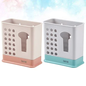 

2Pcs Kitchen Chopsticks Storage Cage Wall Hanging Chopsticks Container Suction Cup Tableware Cage Contracted Chopsticks Box for