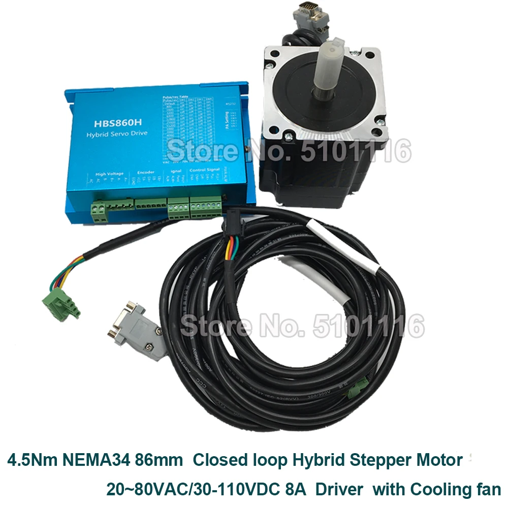 4.5Nm Nema34 86 мм AC DC DSP шаговый двигатель с замкнутой обратной связью драйвер