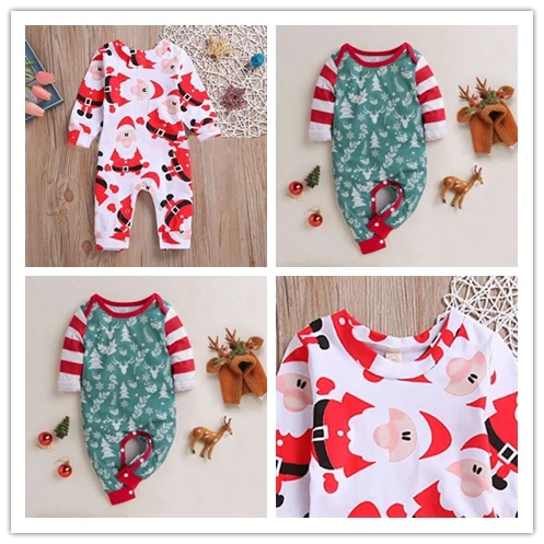 

Baby Clothes Baby Girl Clothes Baby Romper Infant Baby Girls Boys Christmas Santa Cartoon Print Romper Jumpsuit ropa bebe Z4