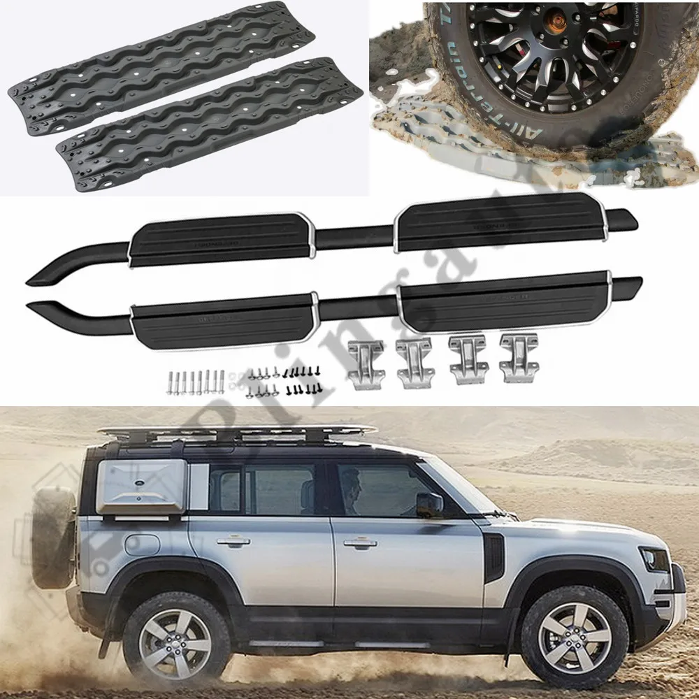 

Доска для подножки и восстановления гусеницы подходит для Land Rover Defender 2020 2021, боковая Шаговая панель nerf, щит для грязевых шин всего 4 шт.
