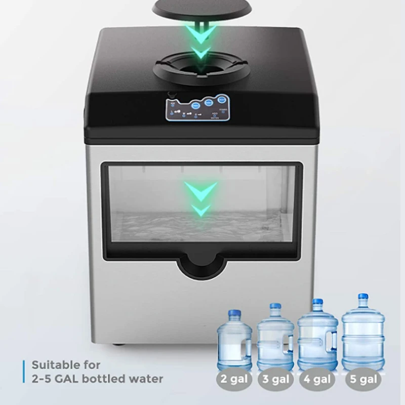 【Water Dispenser Ice Maker 2-in-1】Our countertop ice maker can make 48lb ice cubes daily, making ice as fast as 6-10 minutes 2