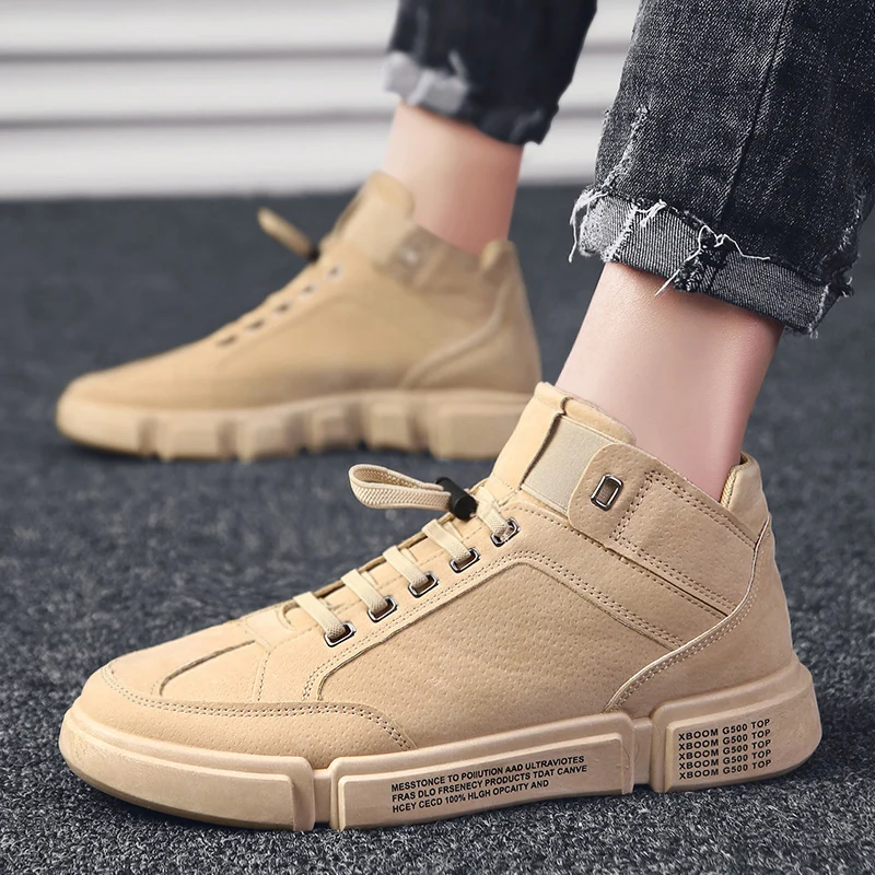 Fashion Fur Sneakers Men High Quality Lace-up Plus velvet Canvas Shoes top Male Brand Footwear Men's Casual Zapatill | Обувь