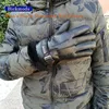 Guantes de piel de oveja para hombre, gruesos, cálidos, de invierno, de gran tamaño, para exteriores, resistentes al viento, costura a mano fría, guantes de cuero cosidos para dedos ► Foto 2/6