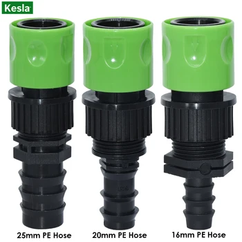 

KESLA 1PCS 3/4'' Garden Water Pipe Quick Connector Tap Adapter 16mm 20mm 25mm PE hose Barb Connector Fitting Watering Greenhouse