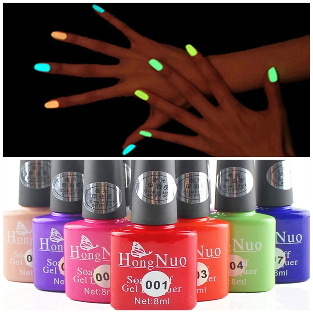 

Fashion Jelly Glow UV Gel Nail Polish 9 Colors for Choose 8ML ,one peace for Nail art Neon green color
