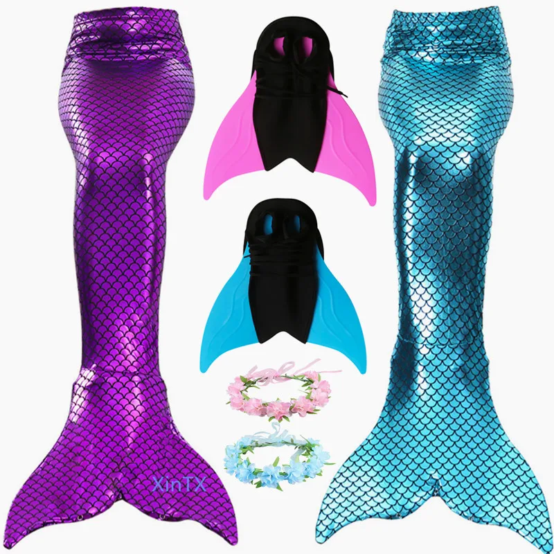 

HOT Sale Kids Adult Mermaid tails with monofin For Swimming Mermaid Suit with Flipper Swimmable Mermaid Costume