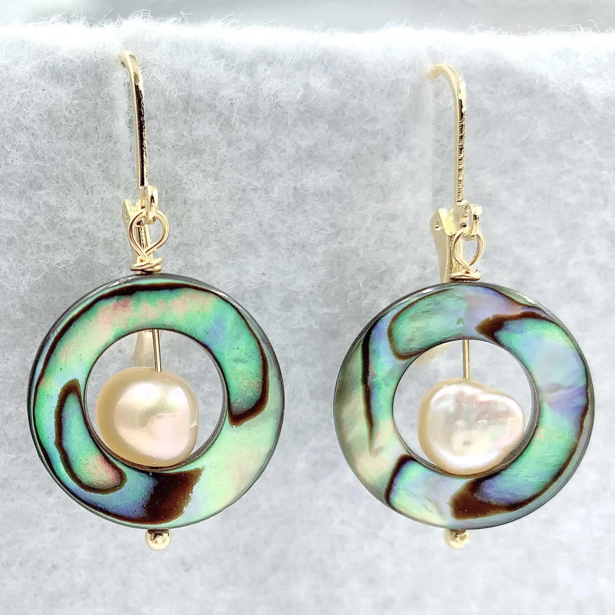18x18mm Abalone Shell Pink Baroque Pearl Earrings Ear Drop Fashion Flawless Accessories Women Classic Luxury Party | Украшения и
