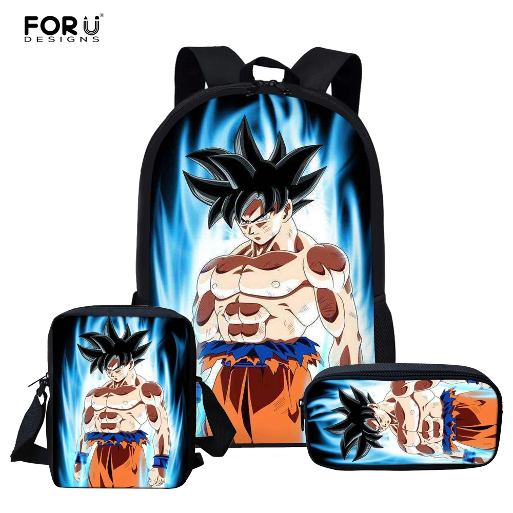 

FORUDESIGNS Anime Dragon Ball Print Kids School Bag Student School Backpack Primary School Book Bags for Teen Girls Boys