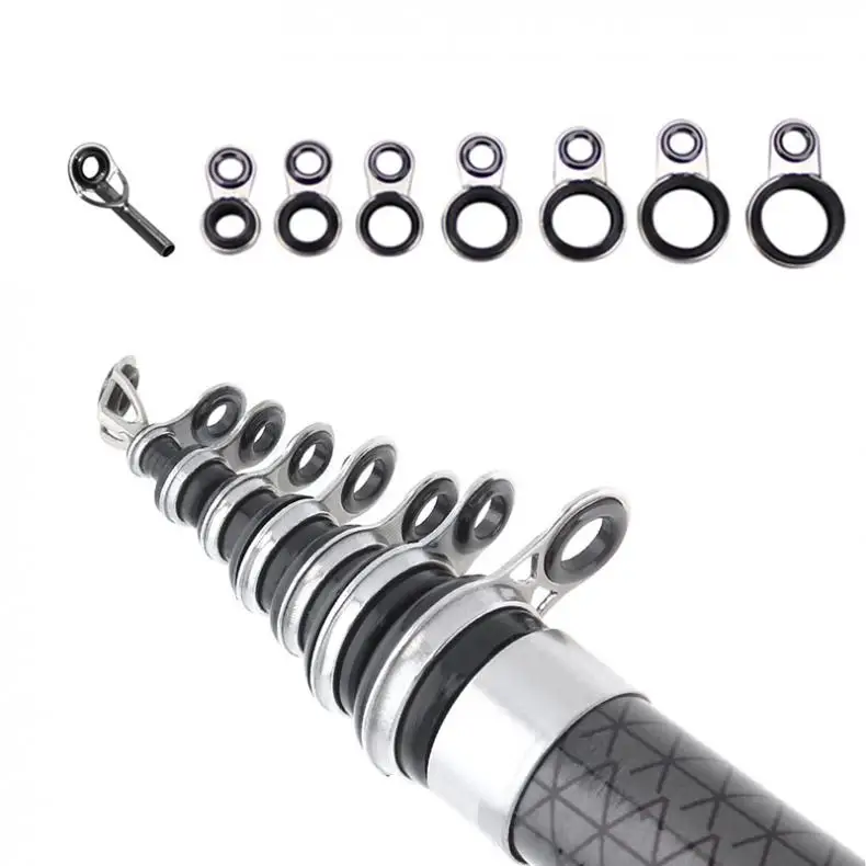 

8pcs/lot Mixed Sizes 6 x 5 6 7 8 9 10 11mm Rock Telescopic Sea Fishing Rod Guide Rings Repairs