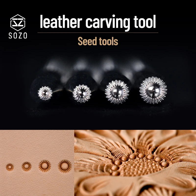 SOZO ZZ1 Leather Stamp Punch Flower Center Seed Tool Printing Carving Stamps 304 Stainless Steel