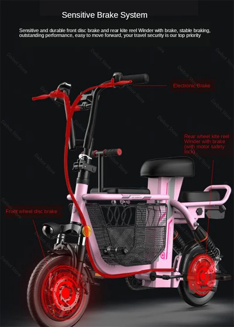 Kick Scooter Electric Electric Bicycles Mini 12 Inch 400W 48V Portable Folding Electric Bike Removable BatteryPet BasketGPS (20)