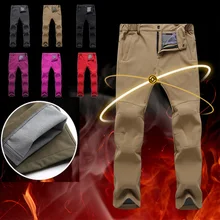 Мужские и женские зимние штаны, зимние утепленные флисовые мужские лыжные штаны, ветрозащитные штаны для рыбалки, кемпинга, походов, лыжных штанов