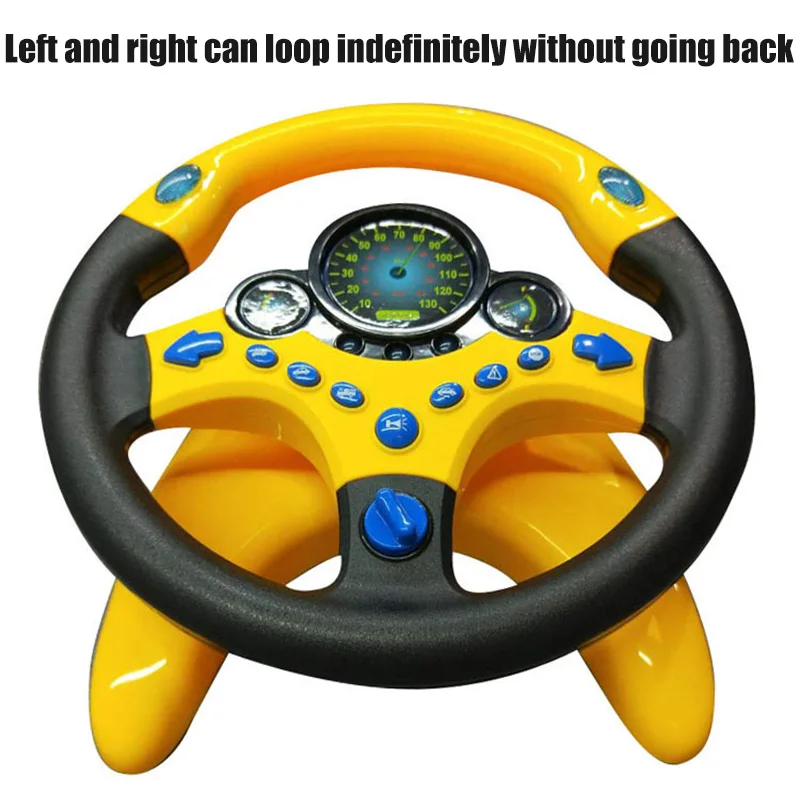  Simulation Steering Wheel With Light Baby Kids Musical Developing Educational Toys Birthday Gifts N