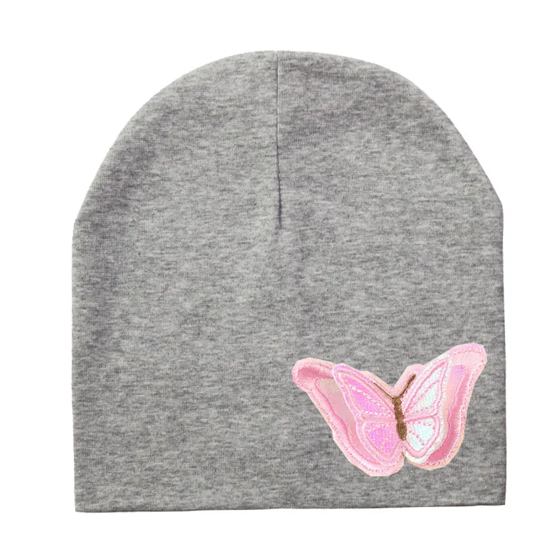 17 New Baby boy girl hat color butterfly cloth sticker Toddler Infant Beanie Hat Spring Autumn Winter Children's Hats kids beanies - Цвет: 17