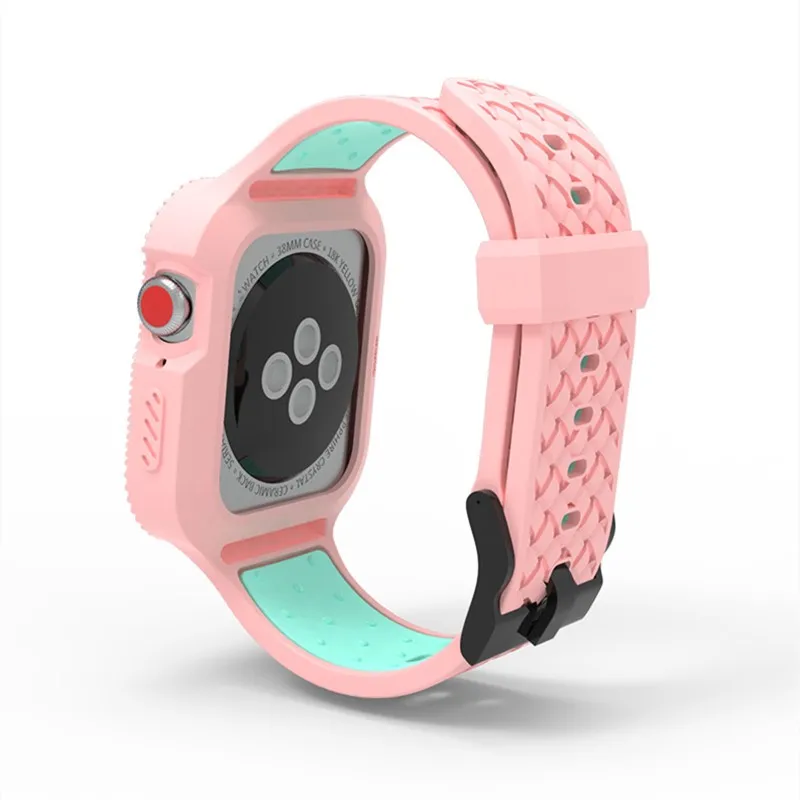 Силиконовый ремешок для Apple Watch band 38 мм 42 iWatch 44 40 спортивный Чехол браслет 5 4 3 2