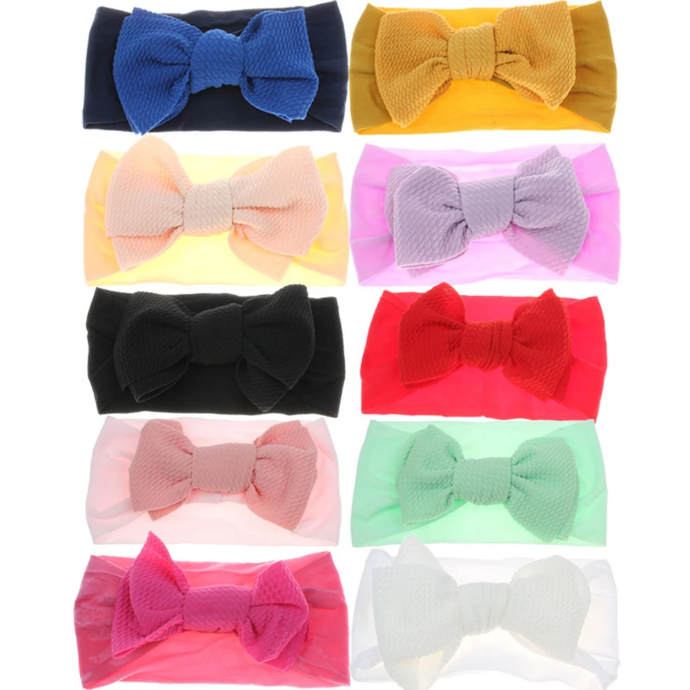 10Colors Lovely Big Bow Headbands Hair Bands For Baby Girls Children Head Wraps Hair Accessories