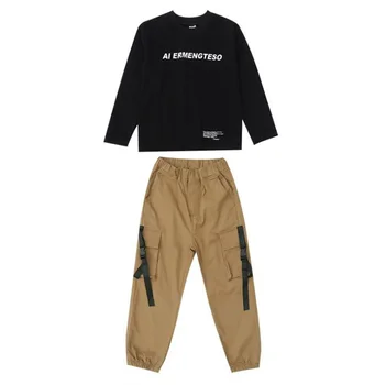 

Girls Clothes Suit 2020 Spring Autumn Letter Printed Long Sleeves + Overalls Pants 2pcs Outfit Casual Children's Clothe