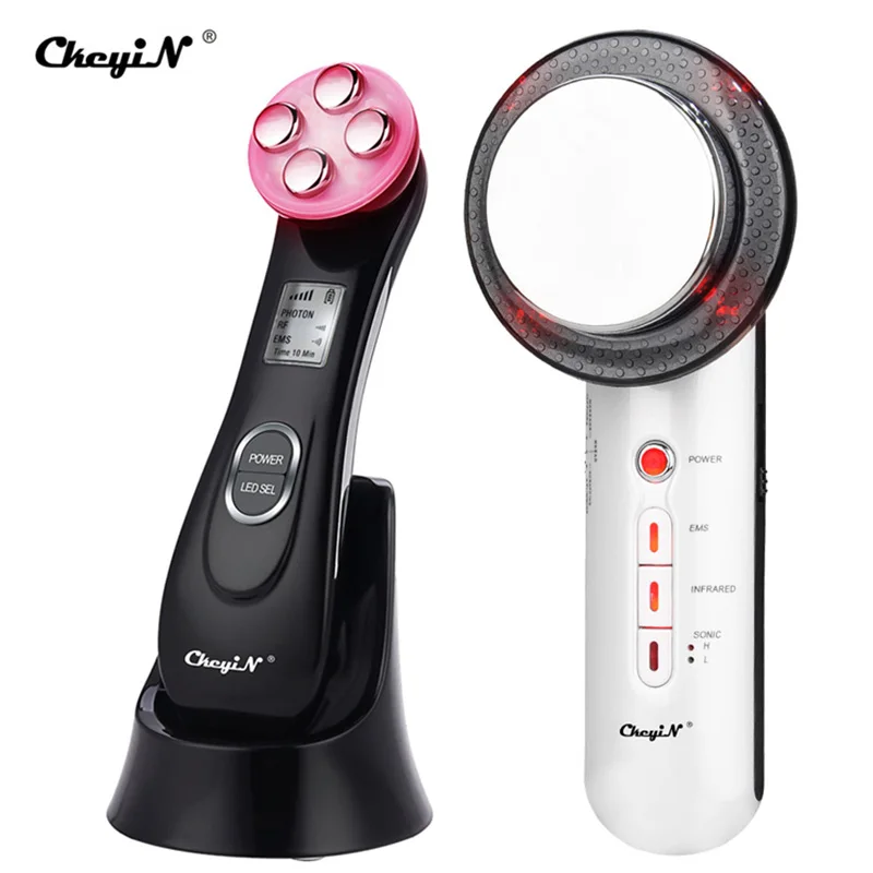 EMS Body Shaping Massager Ultrasonic Pulse Waist Slimming Device + RF LED Light Therapy Face Massager Anti Wrinkle Skin Tighten afbeelding