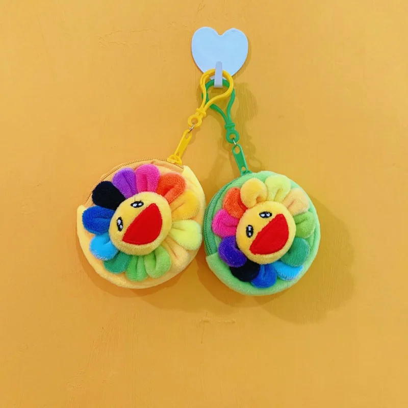 Детские кошельки для монет Kawaii, плюшевые маленькие сумки для девочек с подсолнухами, милый кошелек, сумка в Корейском стиле
