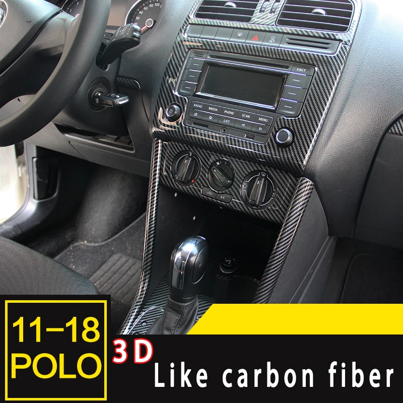Стайлинг автомобиля для VW Polo 2011, 2012, 2013, 2014, 2016, 2017, 2018, ABS, углеродное волокно, декоративные патчи с блестками для воздуховыпускного отверстия, аксессуары