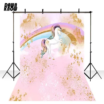 

DAWNKNOW Fairyland Rainbow Vinyl Photography Background For Baby Unicorn Photo Shoot Backdrop For Wedding Photo Studio lv341