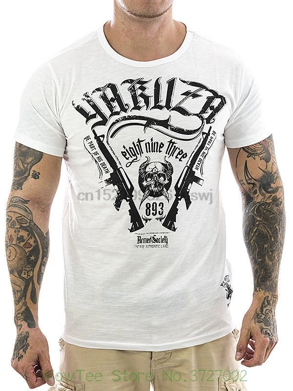 

Yakuza Shirt Armed Society 10006 Wei Neu Nner T-shirt Gr S-3Xl Summer New Men Cotton T Shirt Newest Letter Print Top Tee