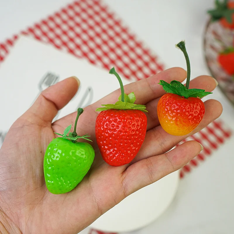 20 Pack Fake Artificial Strawberries - Realistic Foam Fruit Decor For Home, Party, Wedding & Display