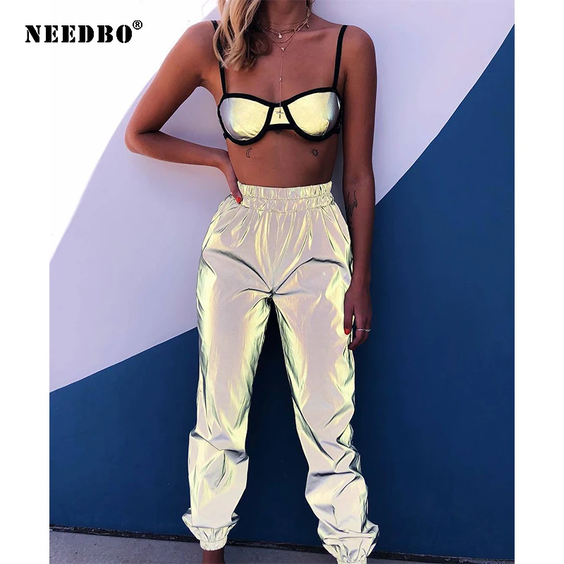 Light Reflective Pants for Women Ladies Women Pants Casual Harajuku Hip Hop Pantalon Femme Joggers trousers women casual pants