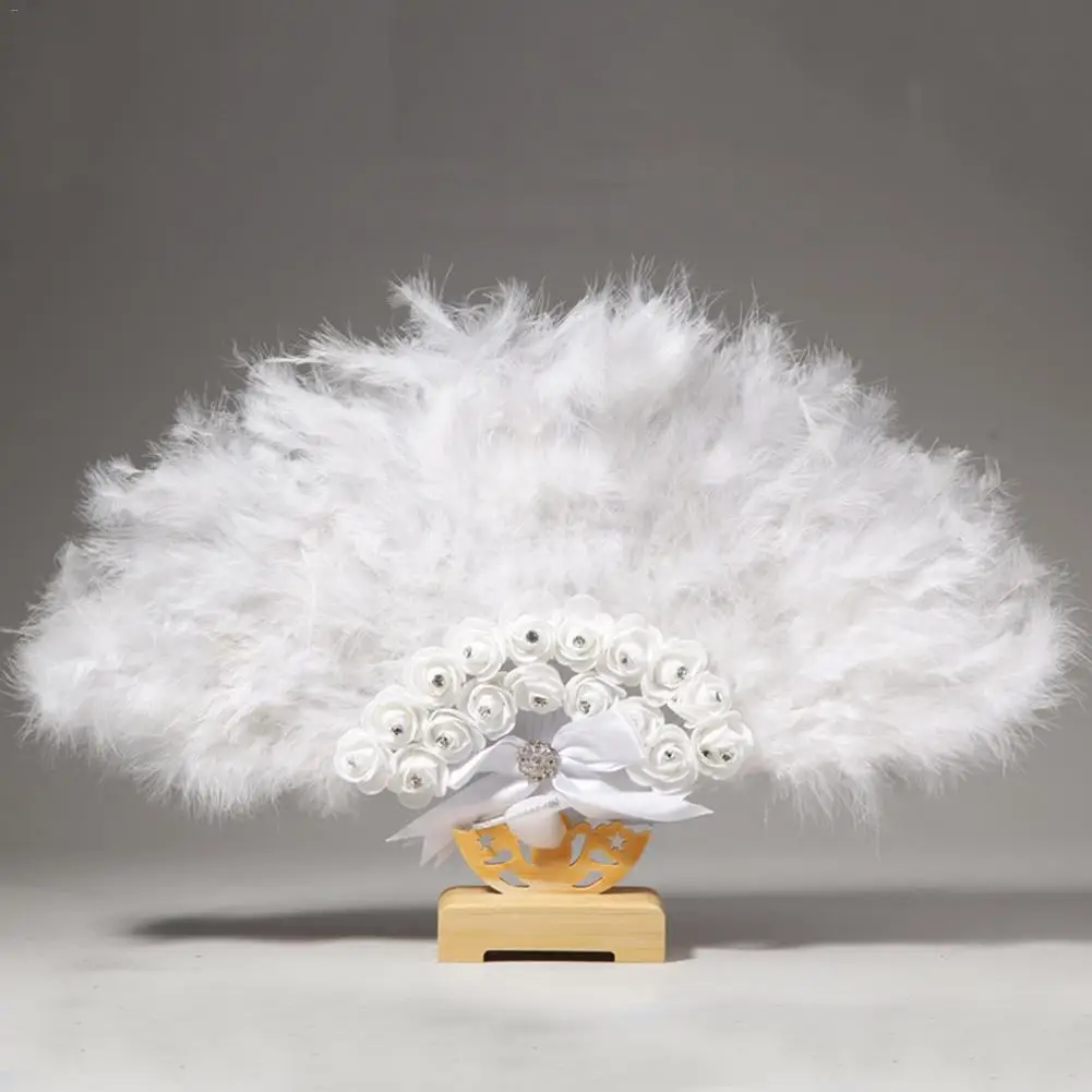 

Wedding Feather Fan Bride Non-folding Handheld Fans Party Supplies Photo Shooting Props Wedding Gift