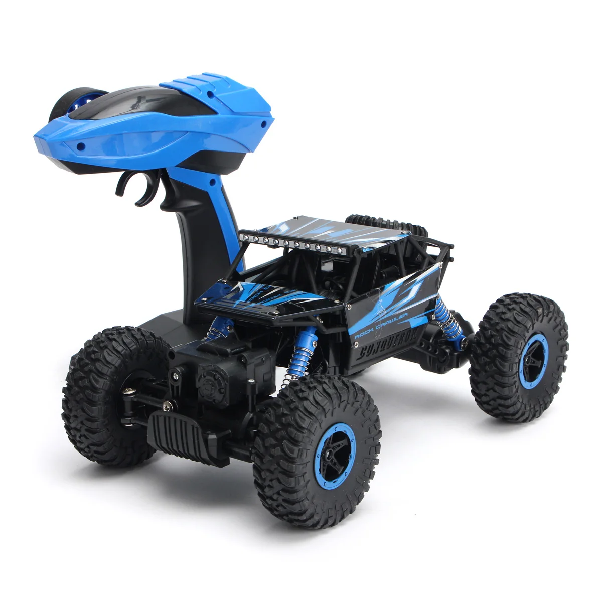 Blue 1/18 2,4 ГГц 4WD Радио пульт дистанционного управления внедорожный автомобиль RC Авто Сумасшедший Монстр-ТраК - Цвет: Blue