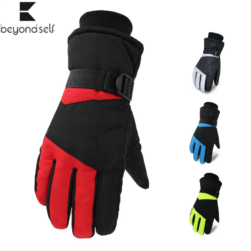 Женские мужские лыжные перчатки теплые зимние снегоходные водонепроницаемые теплые варежки для катания на лыжах, мотоцикле, сноуборде, лыжах, снежные перчатки для велоспорта унисекс