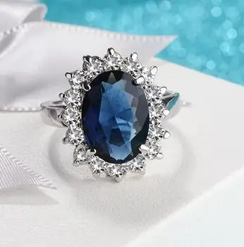 

T728 925 Silver Personalized ring For Women Blue zircon ring