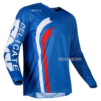 

Hot Selling Delicate Fox Blue 180 Cota Long Sleeve Mens Jersey Motorbike Motocross Dirt MX ATV Bike Racing Offroad Jersey