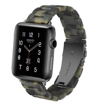 

Resin Strap 42mm 38mm Wrist Band For Apple Watch Series 2 3 1 Matter Army Green Bands 40mm 44mm For i Watch Series 5 4