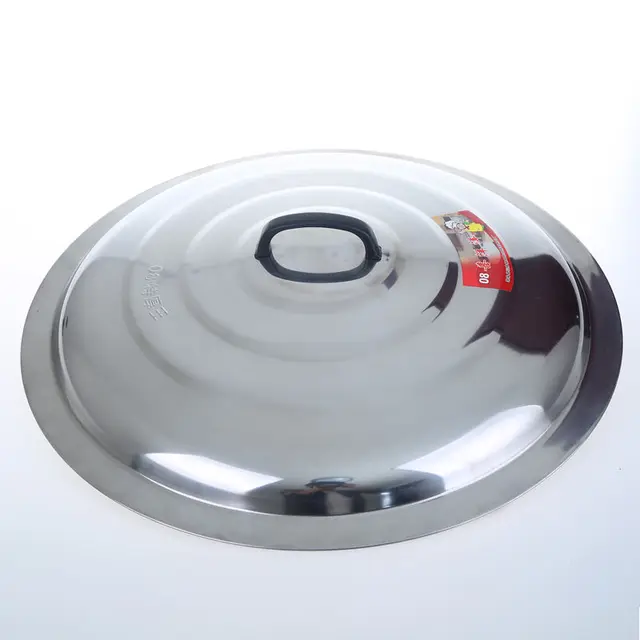 KJHD Non-magnetic Stainless Steel Wok Extra Large Ears Round Bottom  Explosion Fried Ding Commercial Canteen Rural Cauldron