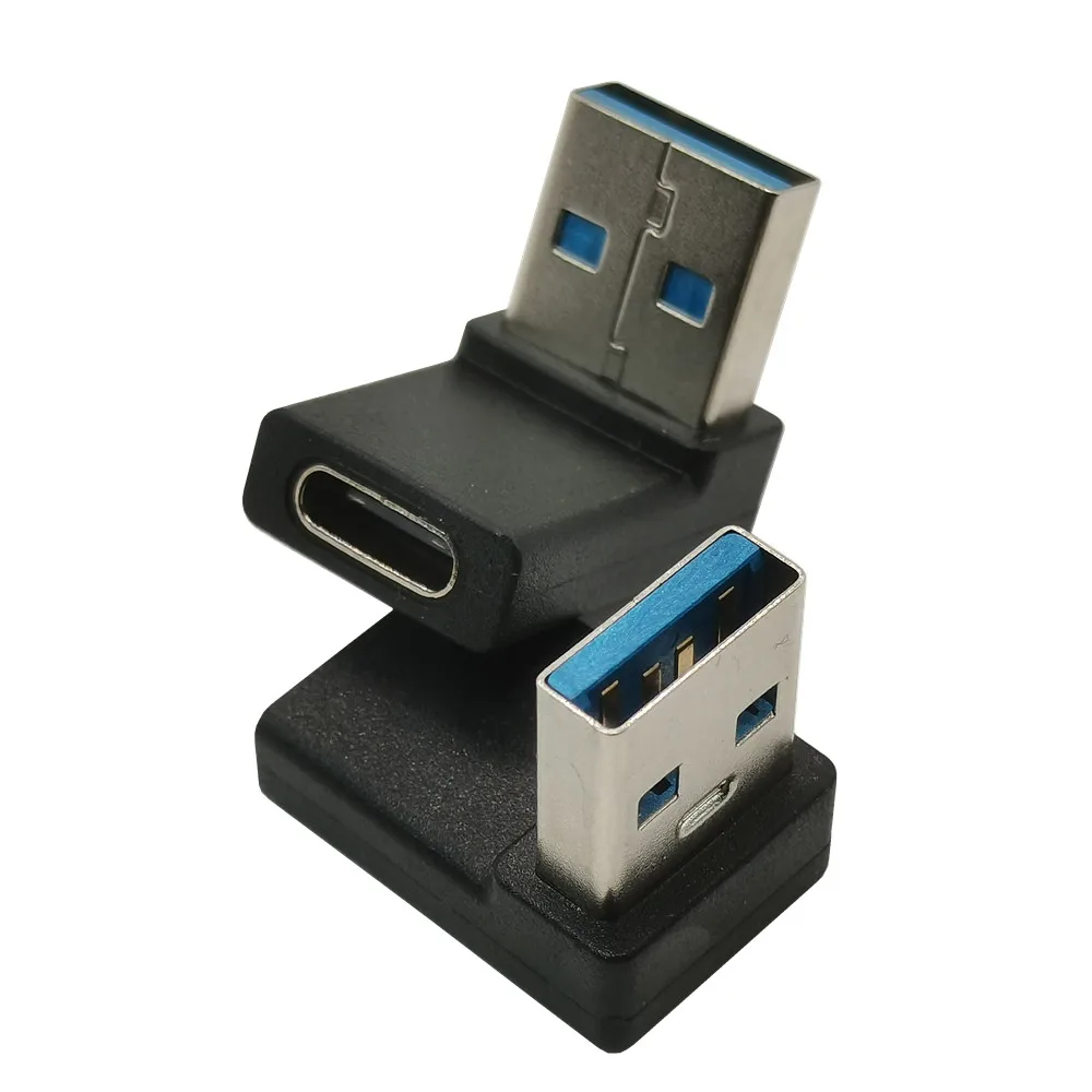 스위치 Lite PS4 PC용 USB C타입 암-USB 3.0 수 어댑터, 90 도 엘보 C타입 컨버터 어댑터