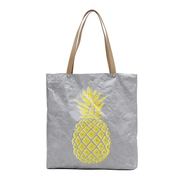 

Women Retro Kraft Paper Casual Tote Female Wrinkled Shoulder Bag Simple Solid Shopping Bag Handbag Yellow Gray