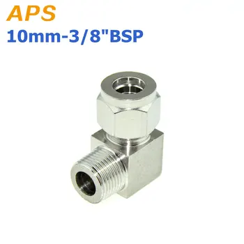 

2Pcs 3/8" BSPT Male Thread x 10MM Double Ferrule Tube Compression Elbow Fitting Male Thread Connector PT