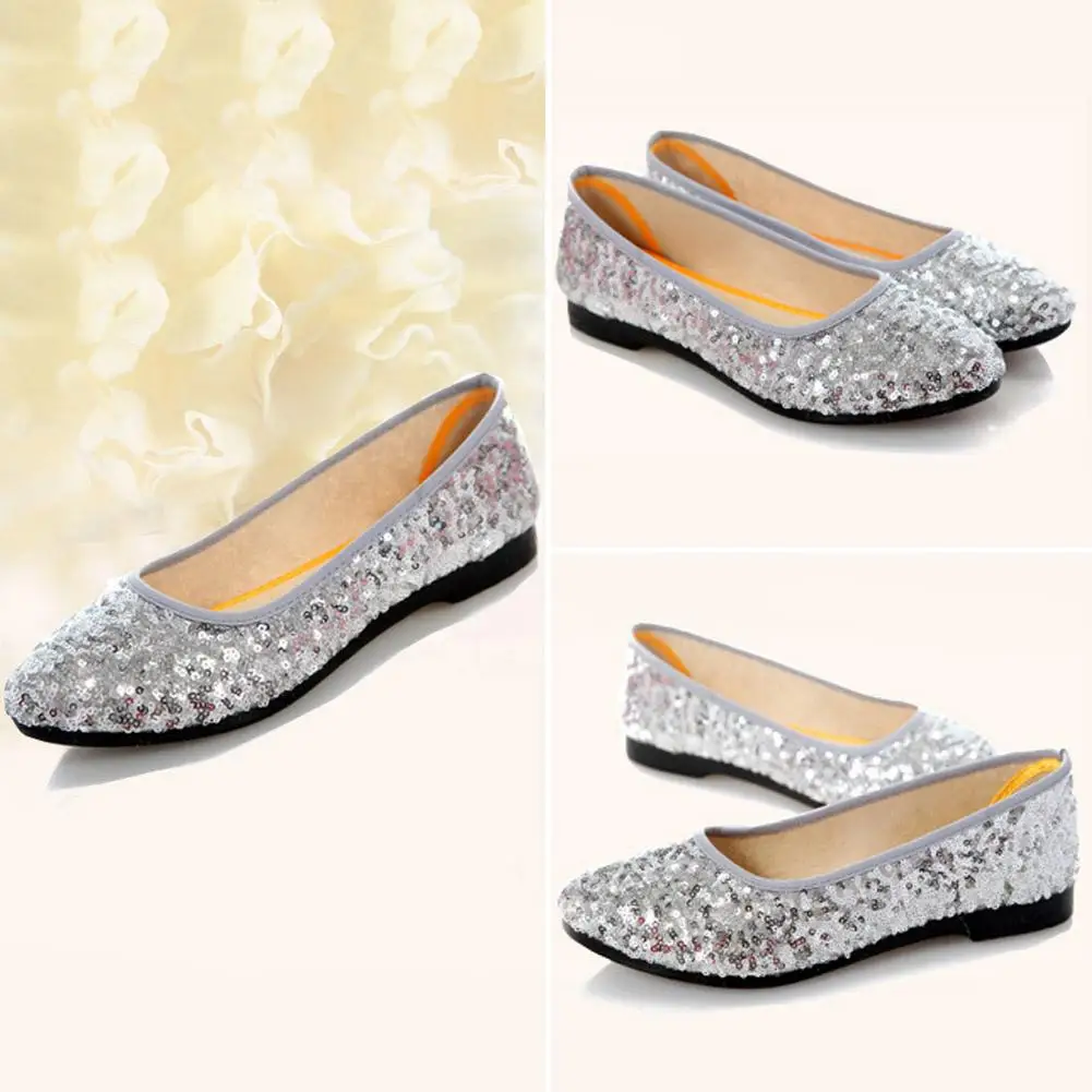 Spring Summer new Women Flats Comfortable Slip on Flat Shoes Sequined Woman Boat Shoes Black Loafers Ladies Ballet Flats