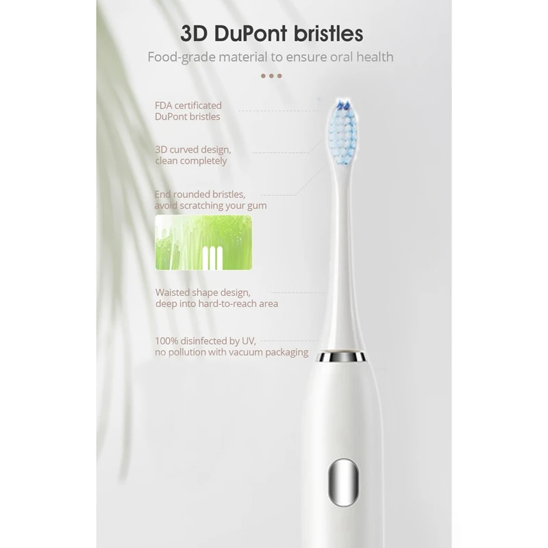 Electric Toothbrush Powerful Cleaning Rechargeable Toothbrush IPX7 Waterproof Included Toothbrush Electric Toothbrush Powerful Cleaning Rechargeable Toothbrush IPX7 Waterproof Included Toothbrush