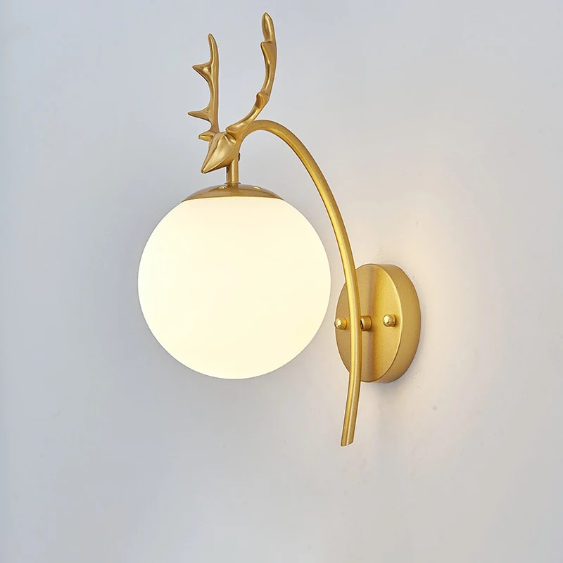 Decorative Modern Wall Lamp Glass Shade Bedside Bedroom Loft Design Up Down Iron Led Wall Lights E27 For Home Mirror