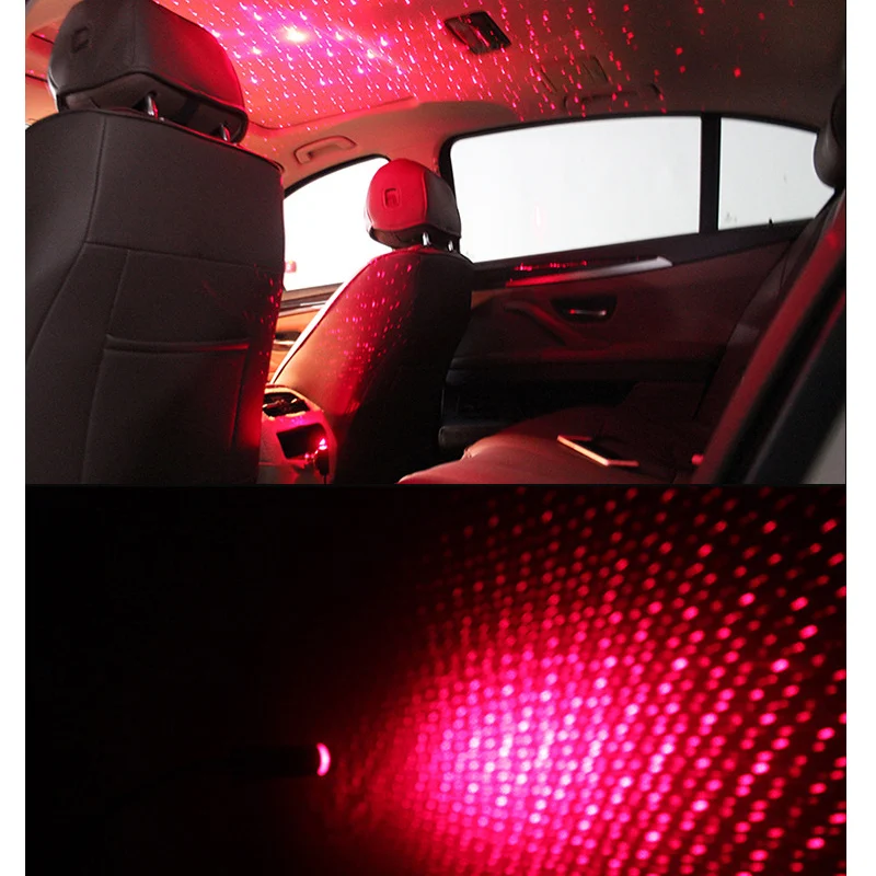 Автомобильный USB звездный потолочный светильник, светильник на крышу, романтический Ночной светильник, украшение для атмосферы CSL88