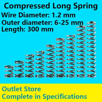 

Compressed Long Spring Cash Sale Return Spring Line Diameter 1.2mm, External diameter 12-25mm, Length 300mm Pressure Long Spring