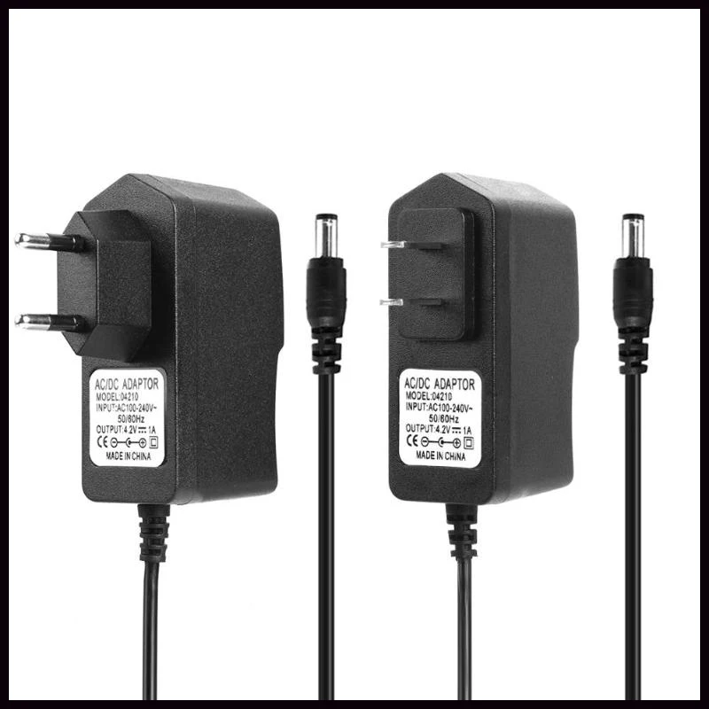 ALLOYSEED AC 110 240 В к DC 4 2 в 8 12 6 16 21 1A 2A зарядное устройство адаптер для 18650 литиевая